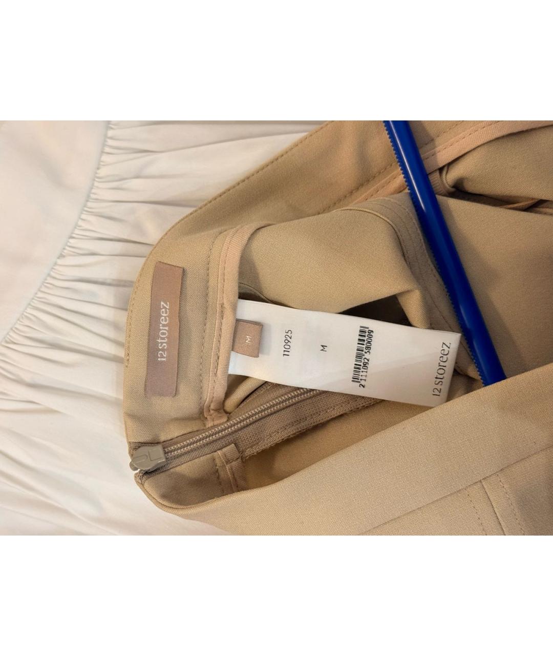 12 STOREEZ Бежевая полиэстеровая юбка миди, фото 3