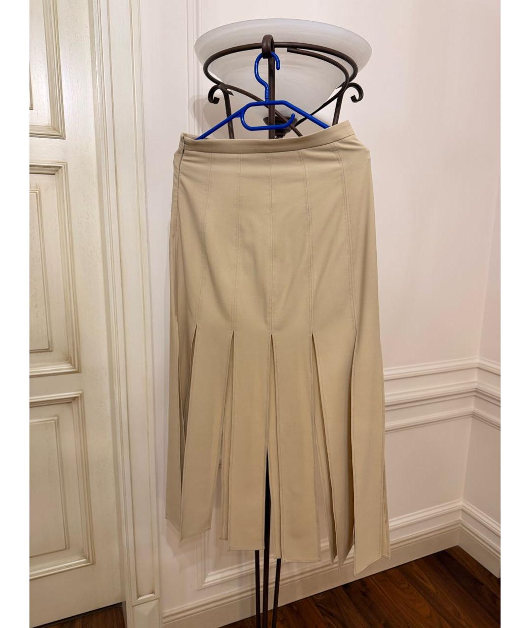 12 STOREEZ Бежевая полиэстеровая юбка миди, фото 9