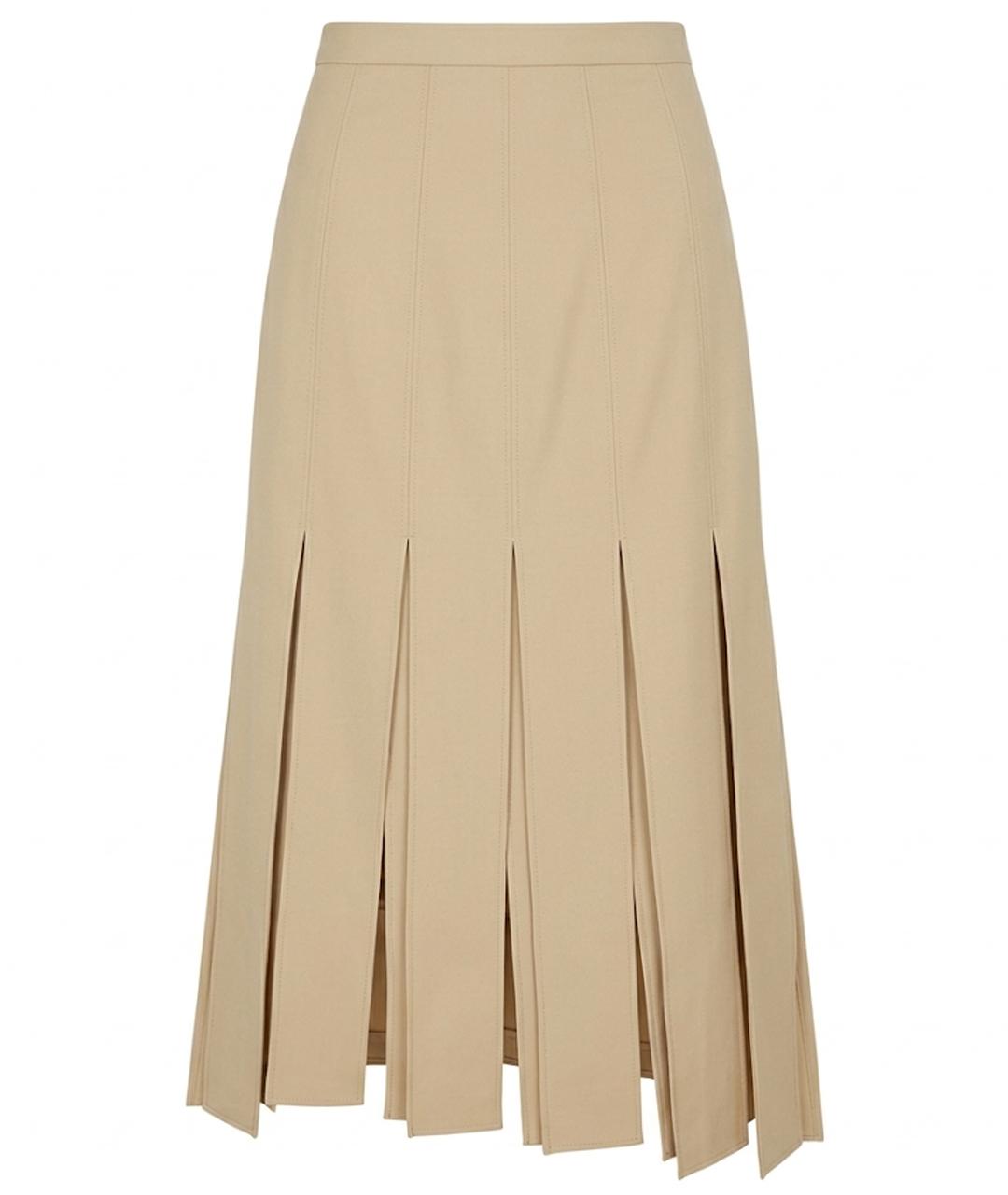 12 STOREEZ Бежевая полиэстеровая юбка миди, фото 1