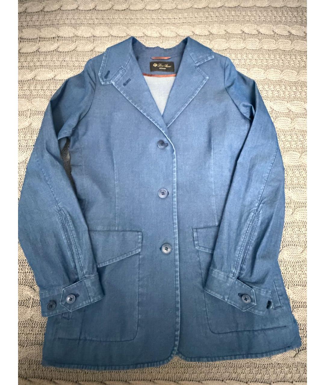 LORO PIANA Голубой деним жакет/пиджак, фото 7