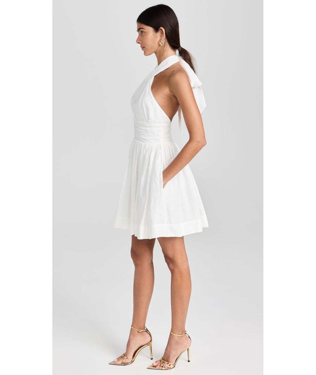 ZIMMERMANN Белое льняное коктейльное платье, фото 7