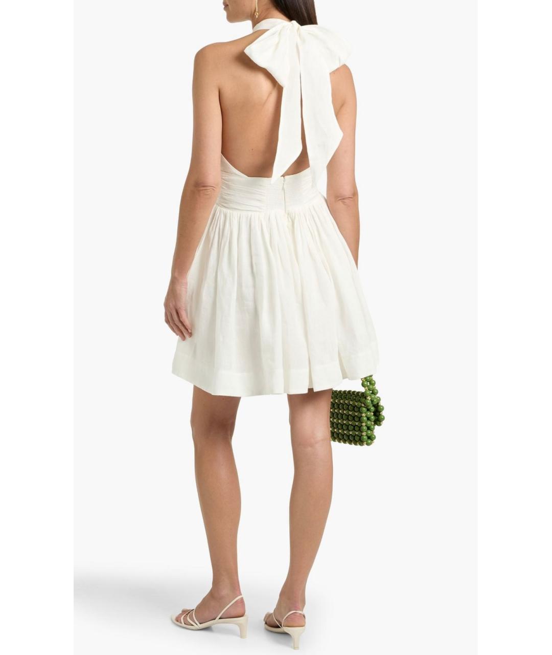 ZIMMERMANN Белое льняное коктейльное платье, фото 3