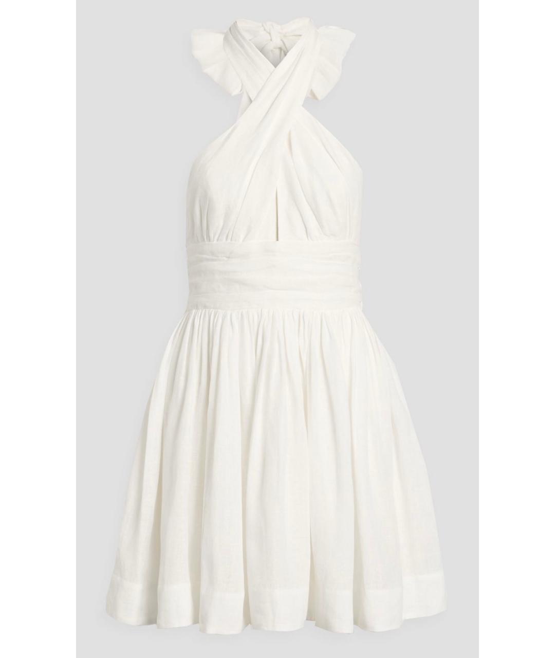 ZIMMERMANN Белое льняное коктейльное платье, фото 9