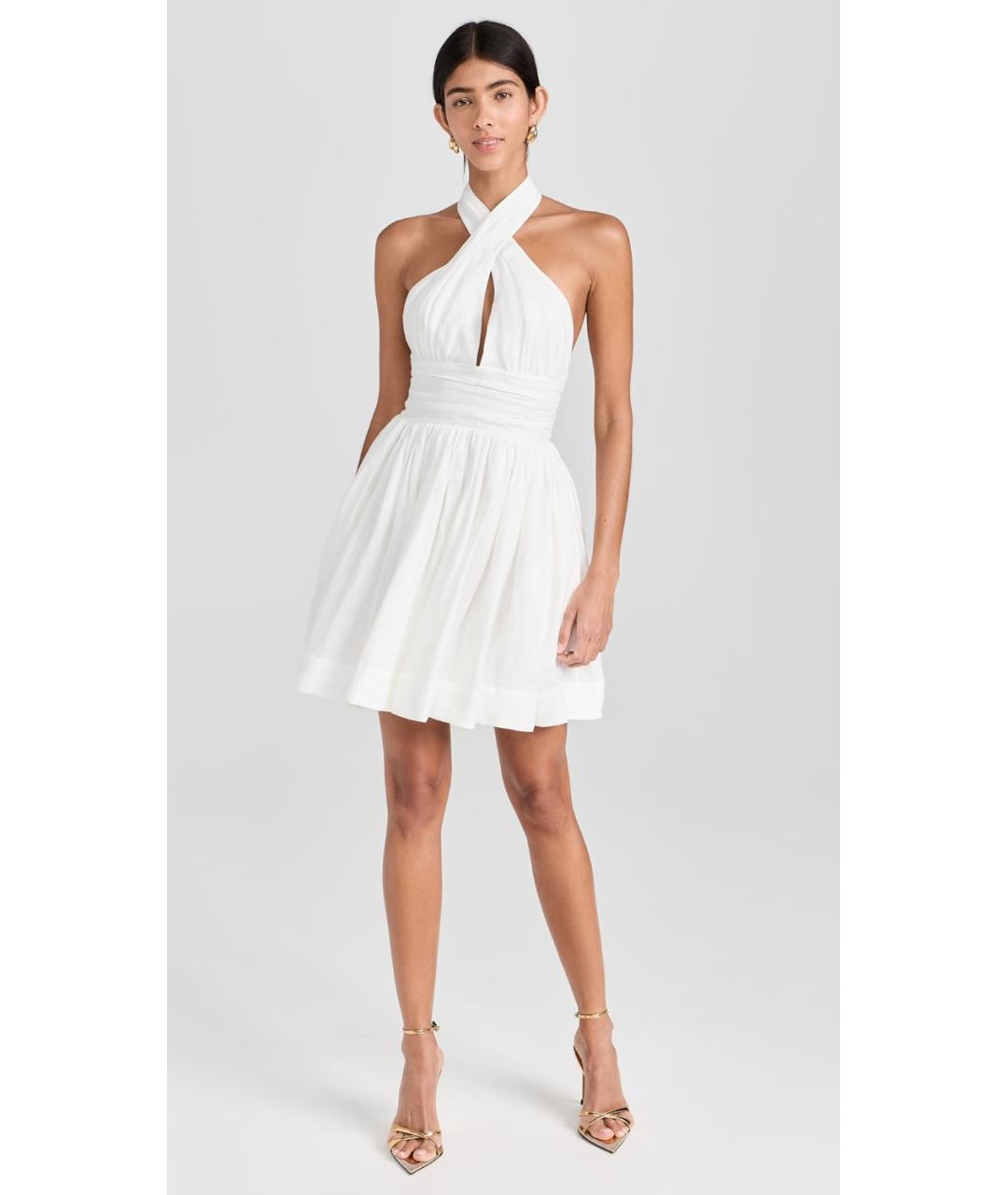 ZIMMERMANN Белое льняное коктейльное платье, фото 8