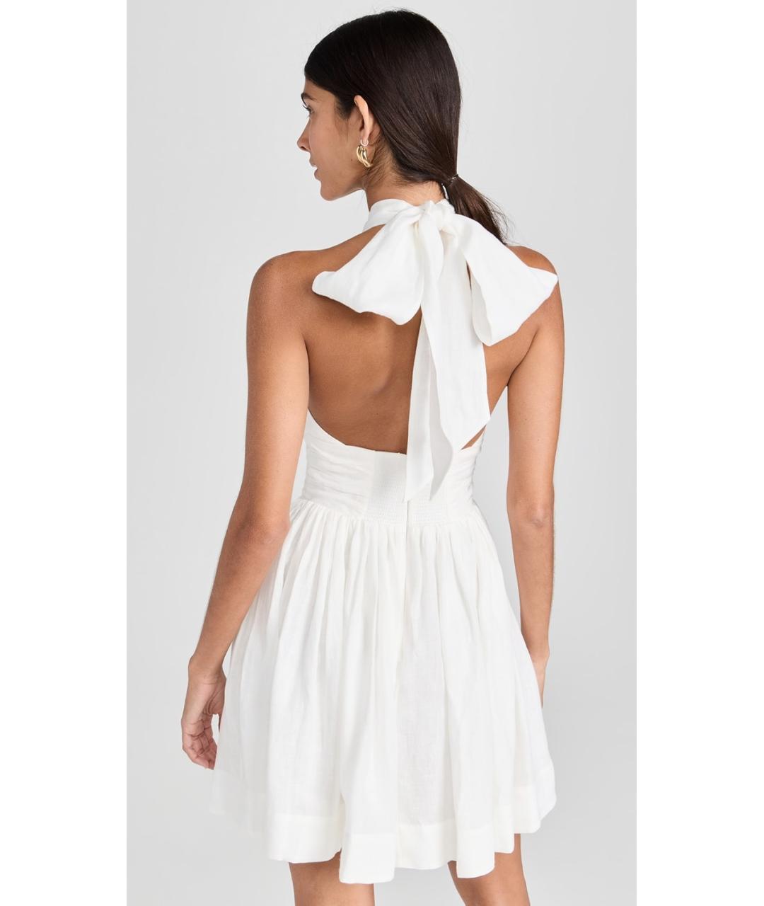 ZIMMERMANN Белое льняное коктейльное платье, фото 6