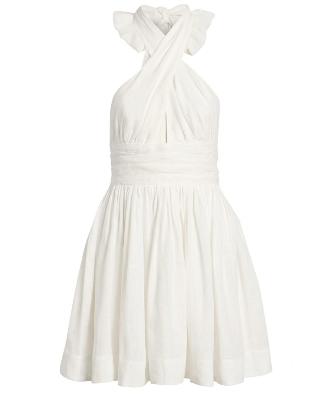 ZIMMERMANN Белое льняное коктейльное платье, фото 1