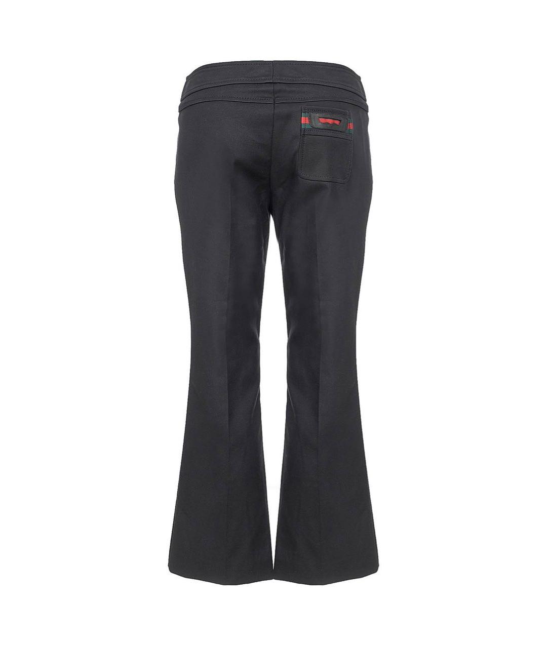 GUCCI Черные хлопко-эластановые прямые брюки, фото 2