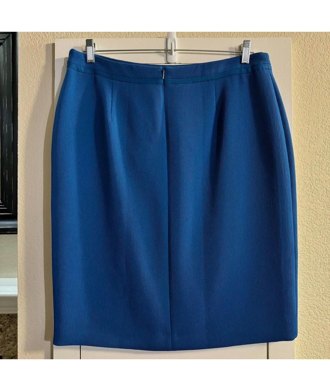 HUGO BOSS Синяя полиэстеровая юбка миди, фото 2