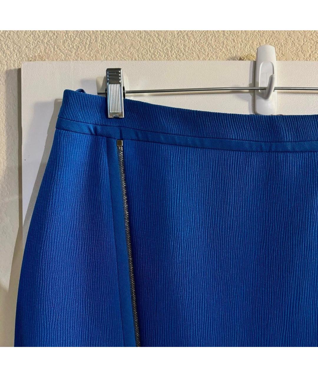 HUGO BOSS Синяя полиэстеровая юбка миди, фото 3