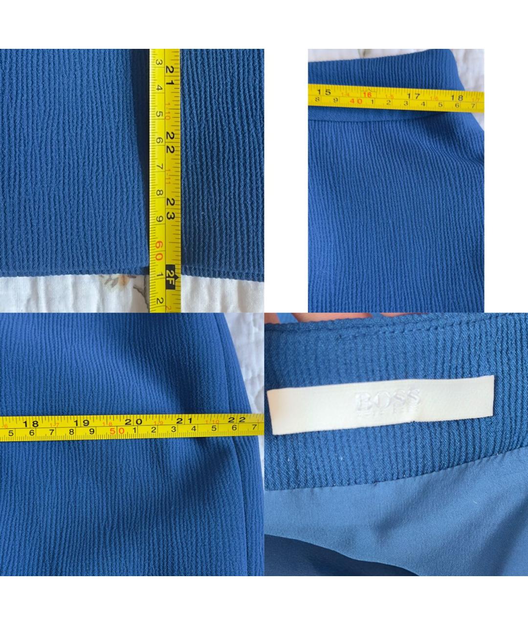 HUGO BOSS Синяя полиэстеровая юбка миди, фото 5