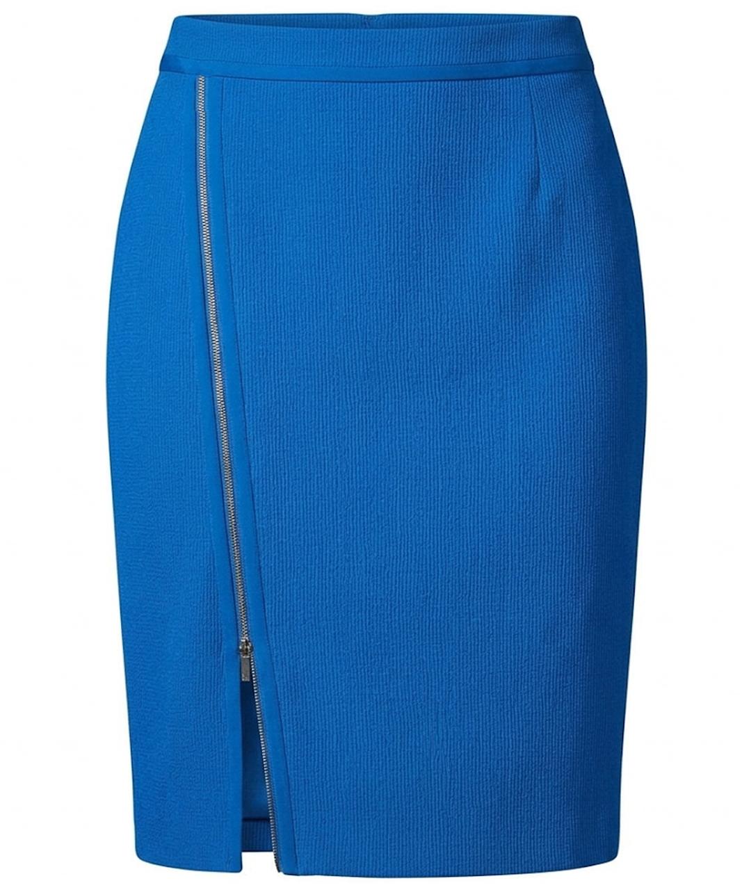 HUGO BOSS Синяя полиэстеровая юбка миди, фото 1