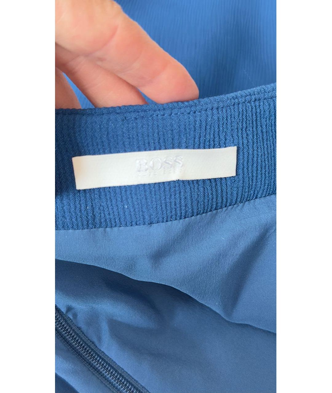HUGO BOSS Синяя полиэстеровая юбка миди, фото 8