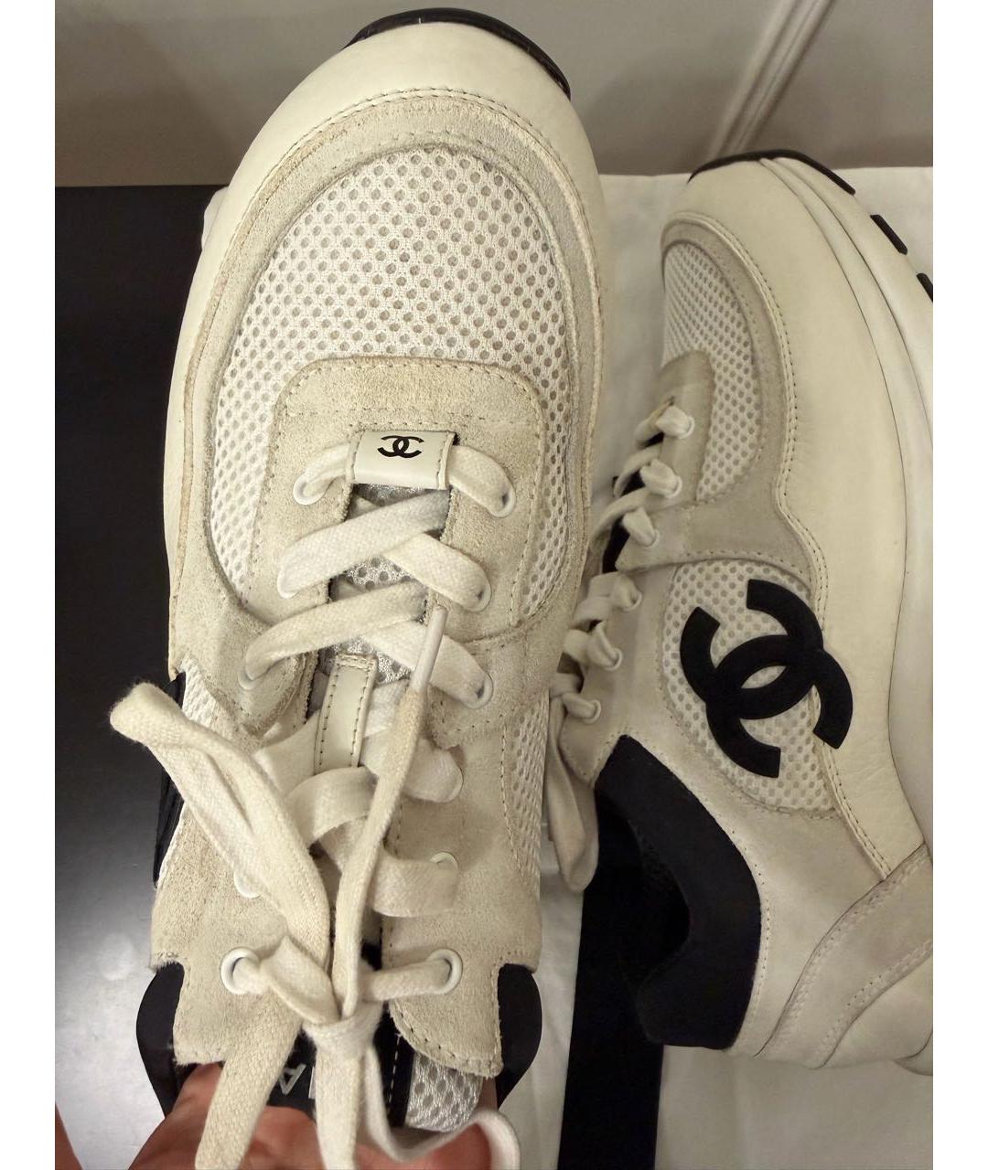 CHANEL Белые текстильные кроссовки, фото 2