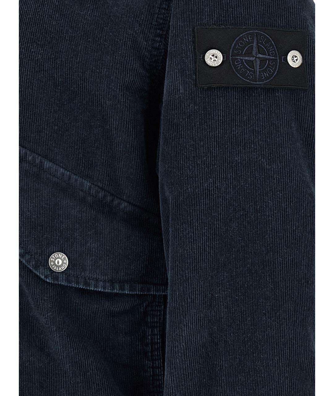 STONE ISLAND Темно-синяя хлопковая куртка, фото 4
