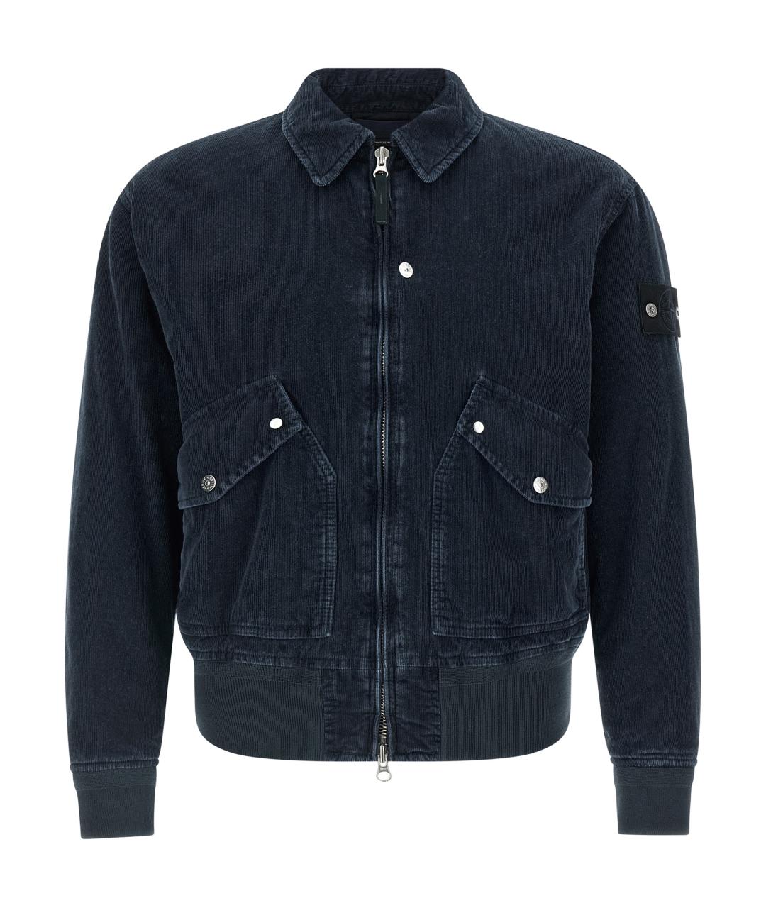 STONE ISLAND Темно-синяя хлопковая куртка, фото 1