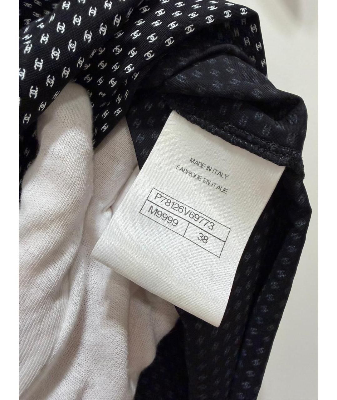 CHANEL Черная хлопковая майка, фото 2