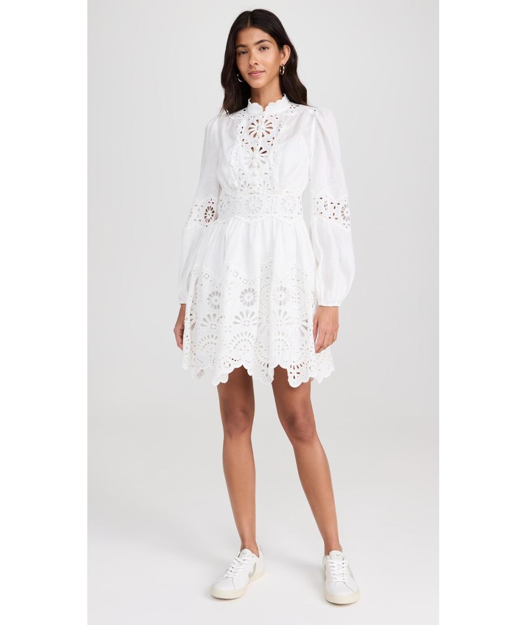 ZIMMERMANN Белое полиэстеровое коктейльное платье, фото 2