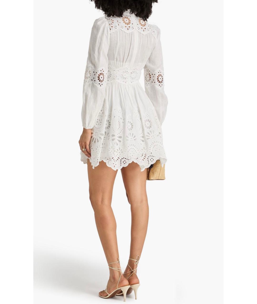 ZIMMERMANN Белое полиэстеровое коктейльное платье, фото 8