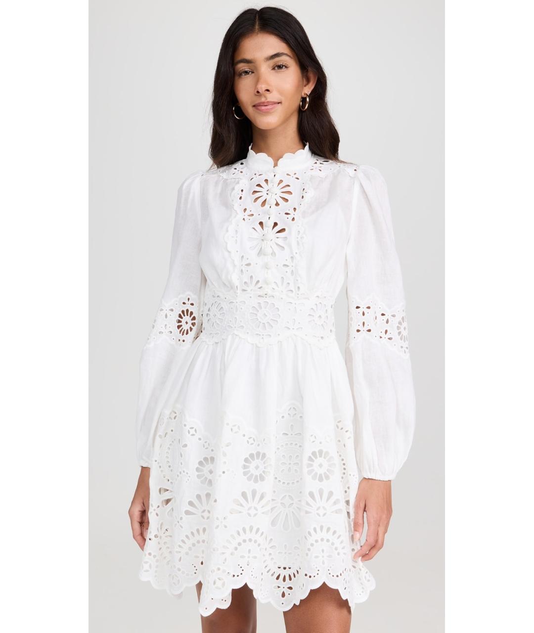 ZIMMERMANN Белое полиэстеровое коктейльное платье, фото 3