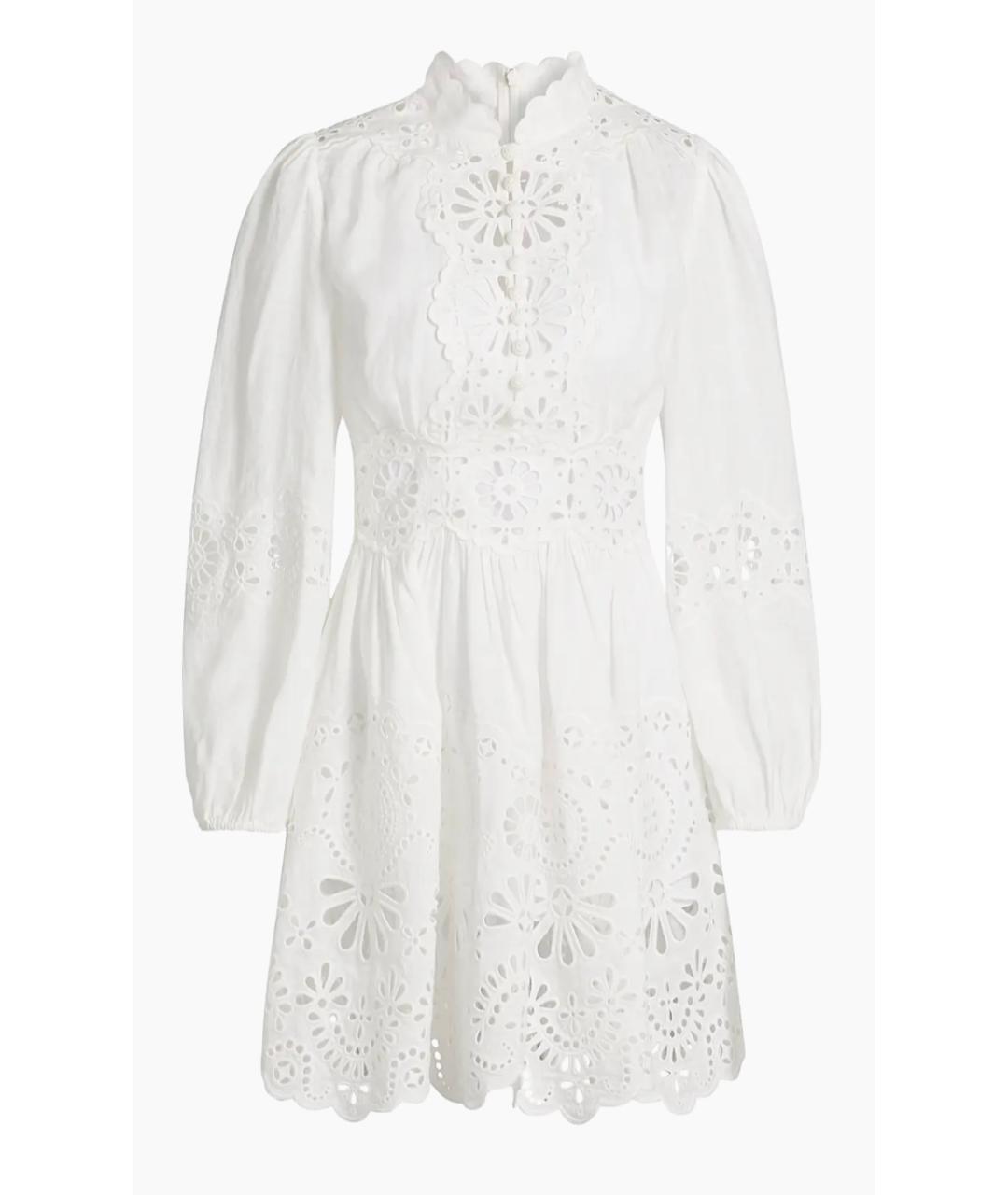 ZIMMERMANN Белое полиэстеровое коктейльное платье, фото 10