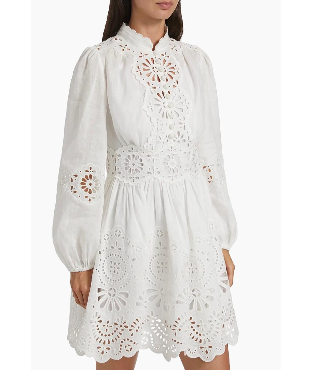 ZIMMERMANN Белое полиэстеровое коктейльное платье, фото 9