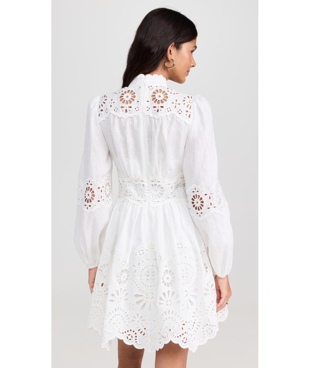 ZIMMERMANN Белое полиэстеровое коктейльное платье, фото 5