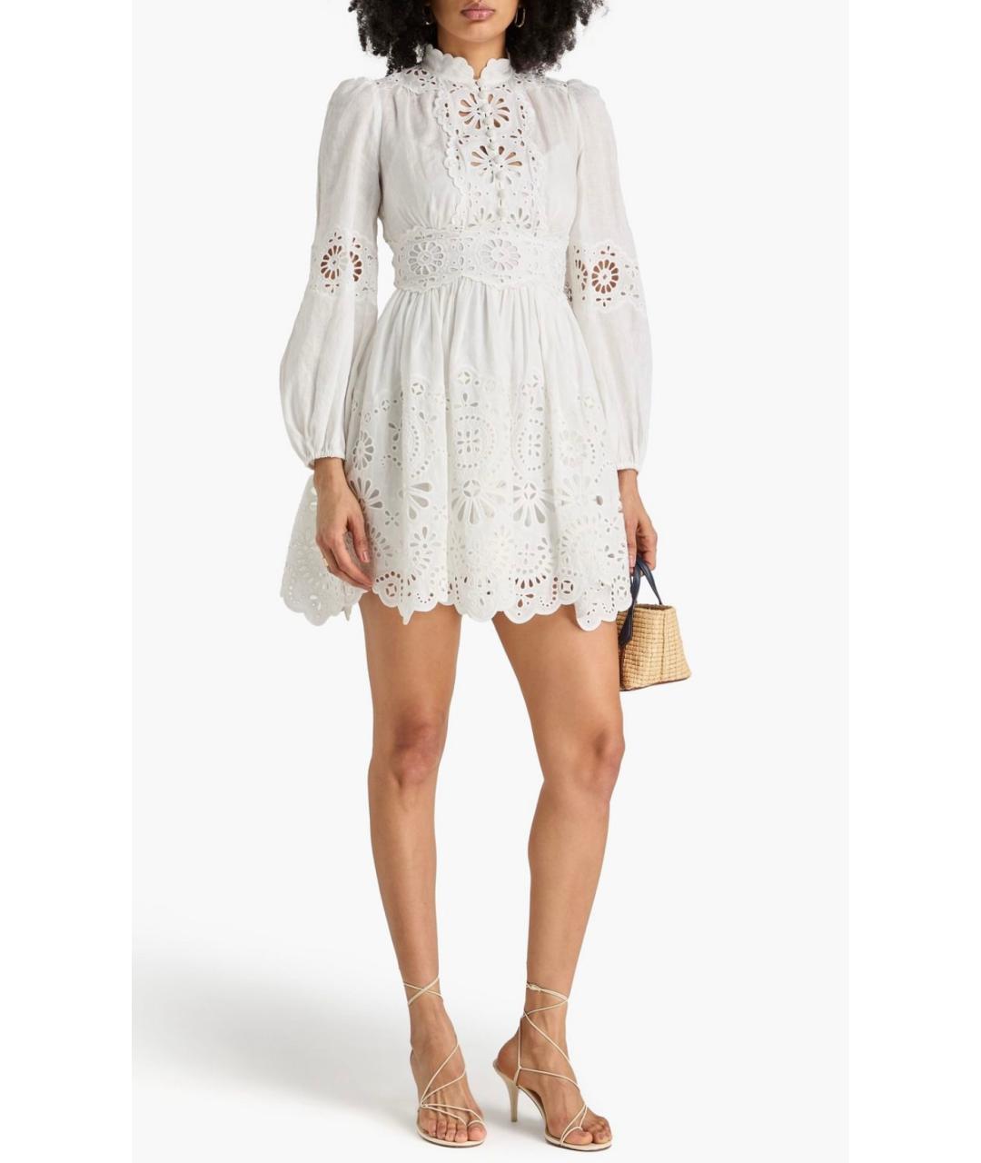 ZIMMERMANN Белое полиэстеровое коктейльное платье, фото 7