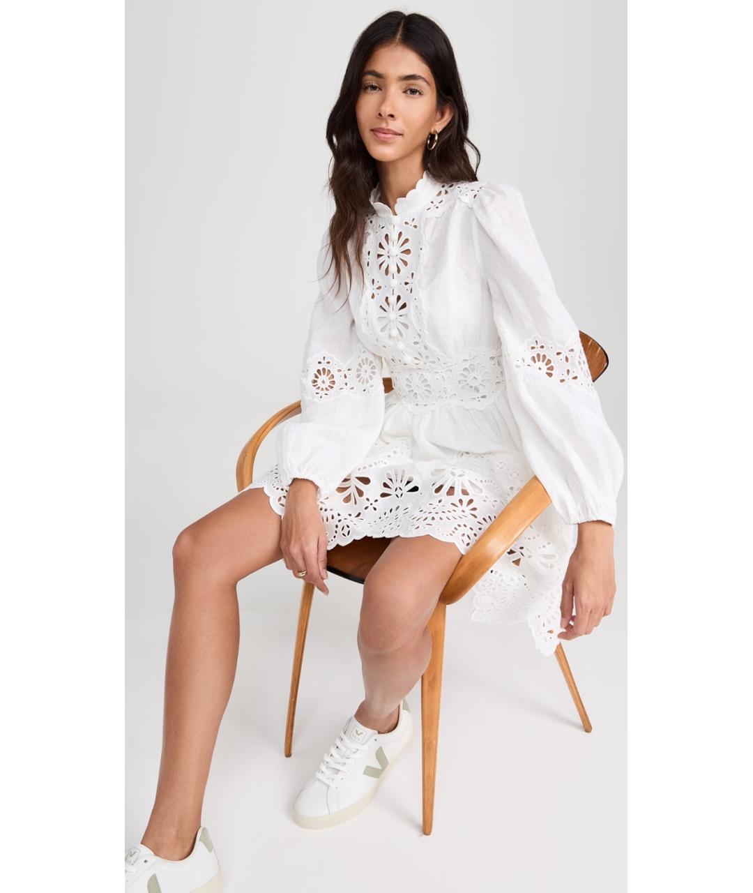 ZIMMERMANN Белое полиэстеровое коктейльное платье, фото 6