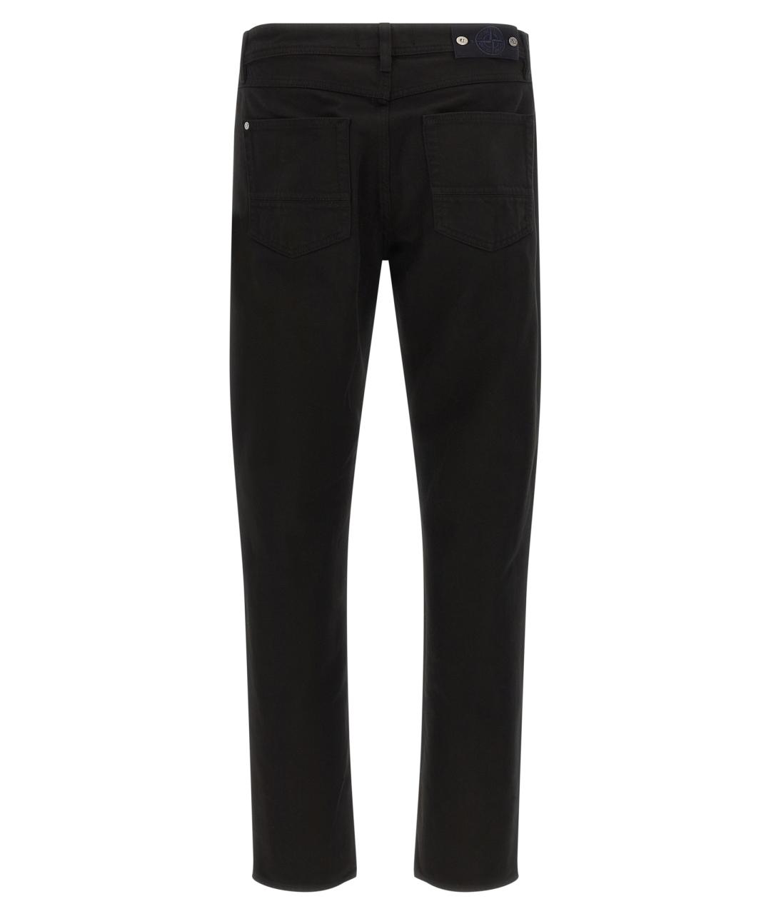 STONE ISLAND Черные хлопковые прямые джинсы, фото 2