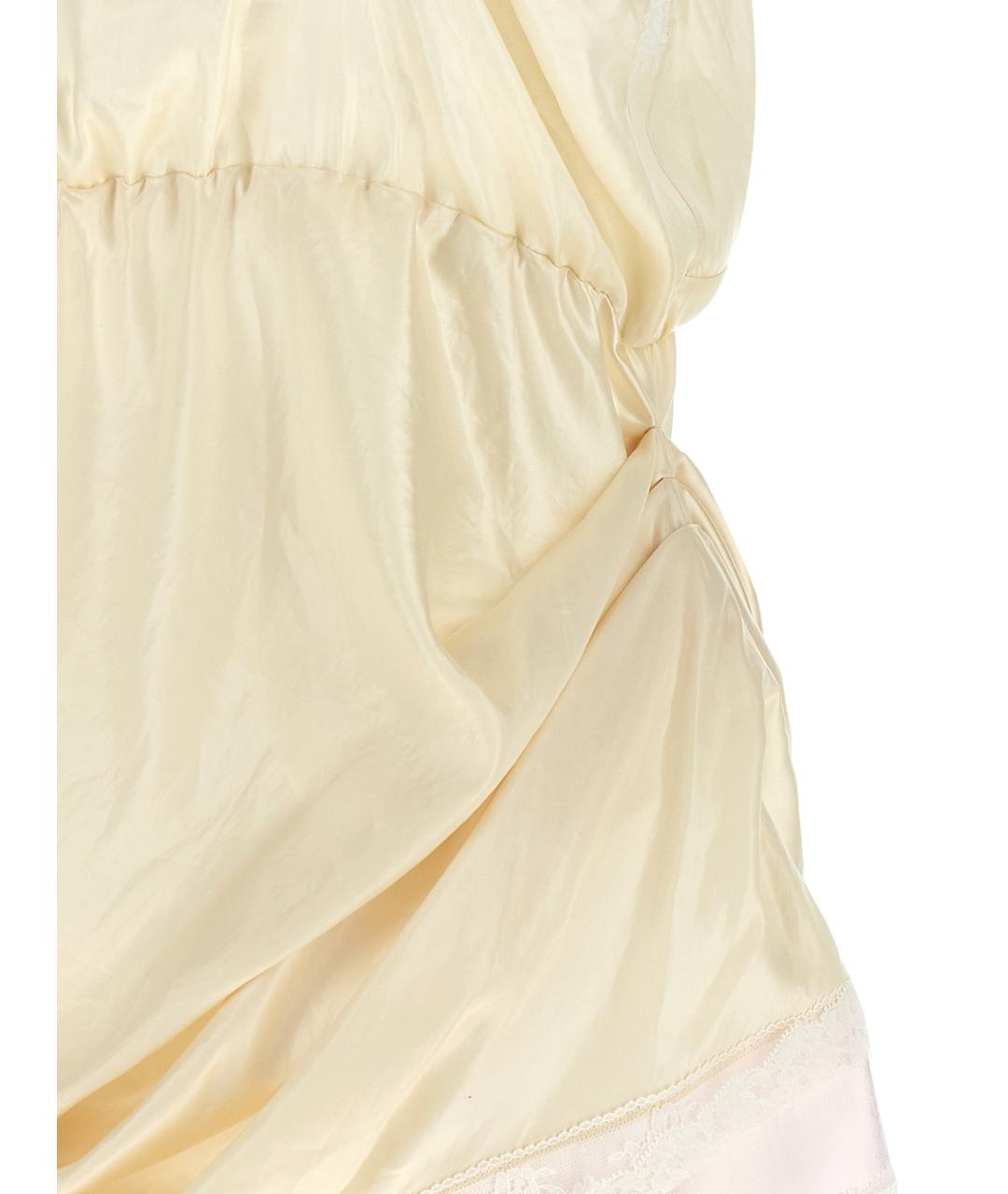 MAGDA BUTRYM Бежевое вискозное коктейльное платье, фото 4