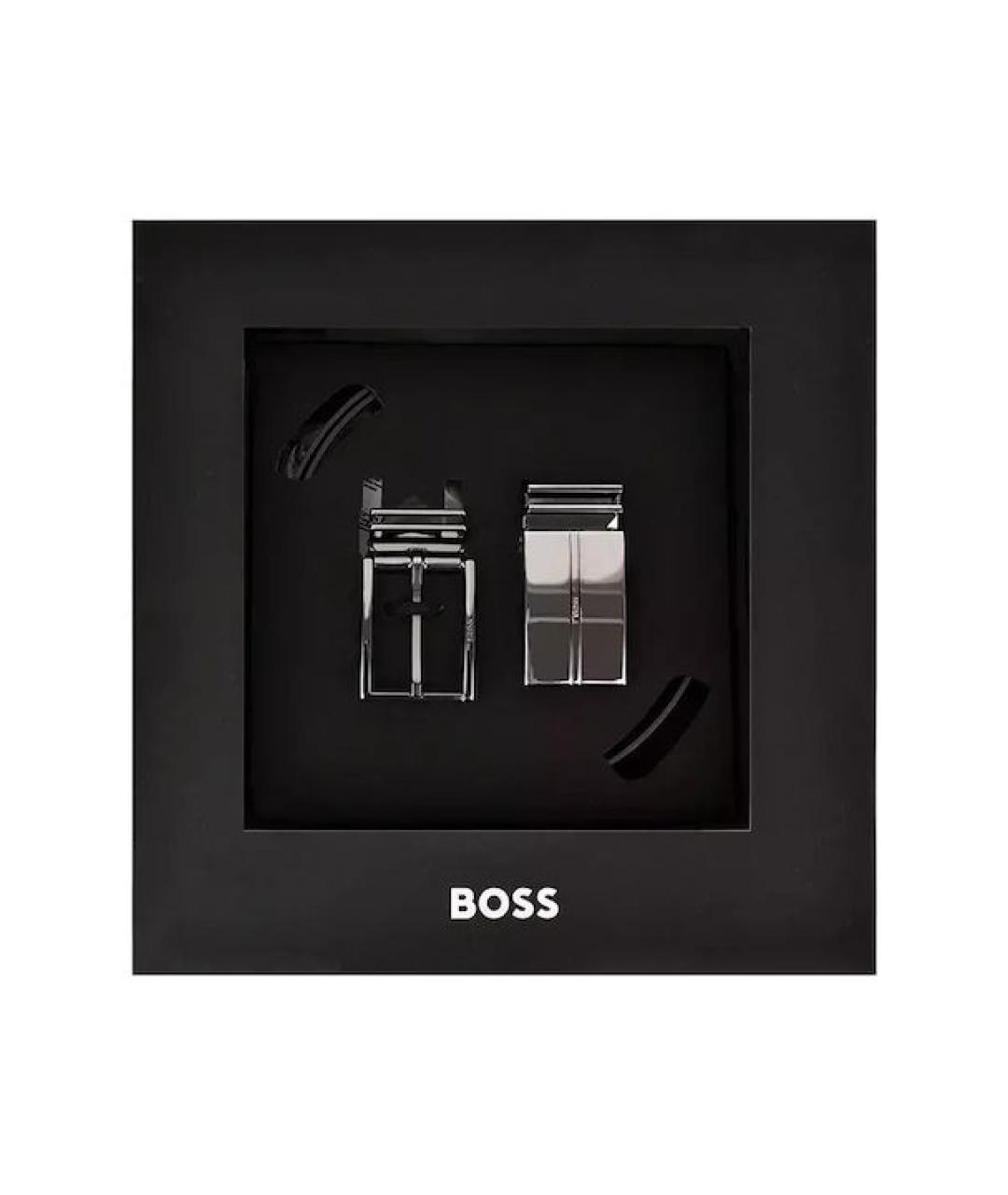 HUGO BOSS Черный кожаный ремень, фото 1