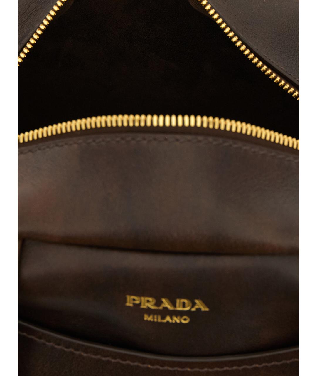 PRADA Коричневая кожаная сумка через плечо, фото 4
