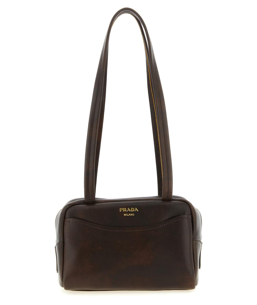 PRADA Коричневая кожаная сумка через плечо, фото 1