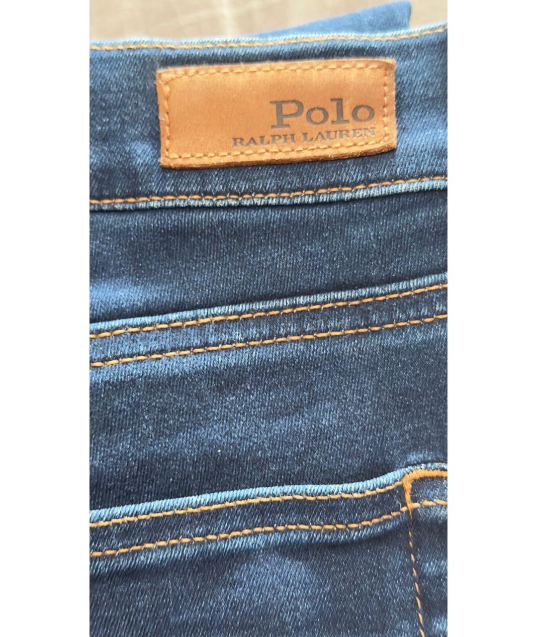 POLO RALPH LAUREN Темно-синие хлопко-эластановые джинсы слим, фото 3