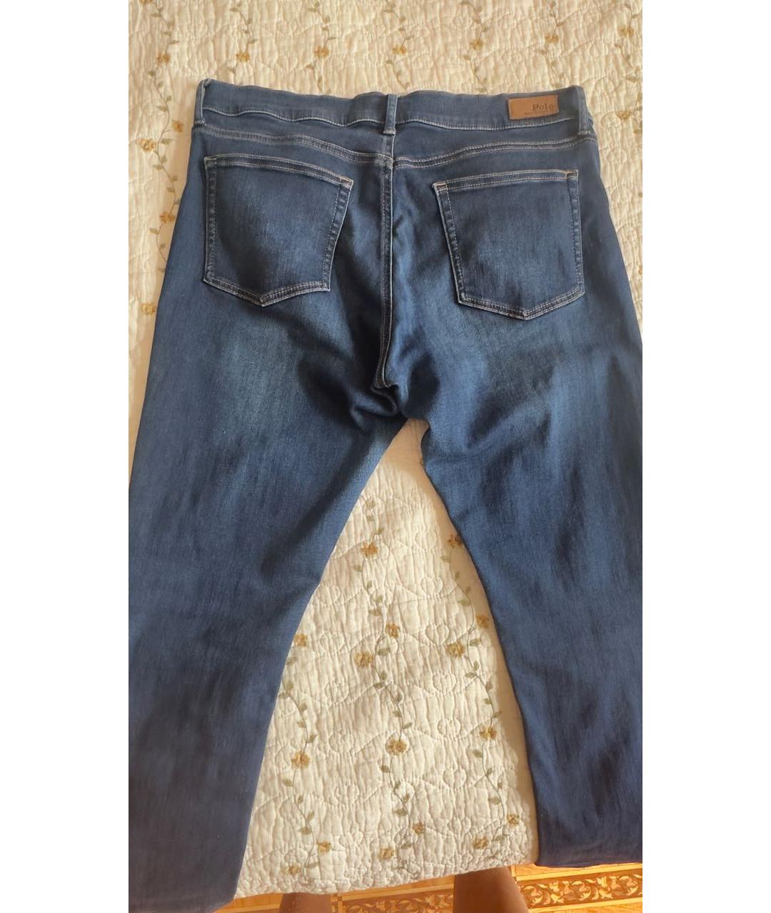 POLO RALPH LAUREN Темно-синие хлопко-эластановые джинсы слим, фото 8