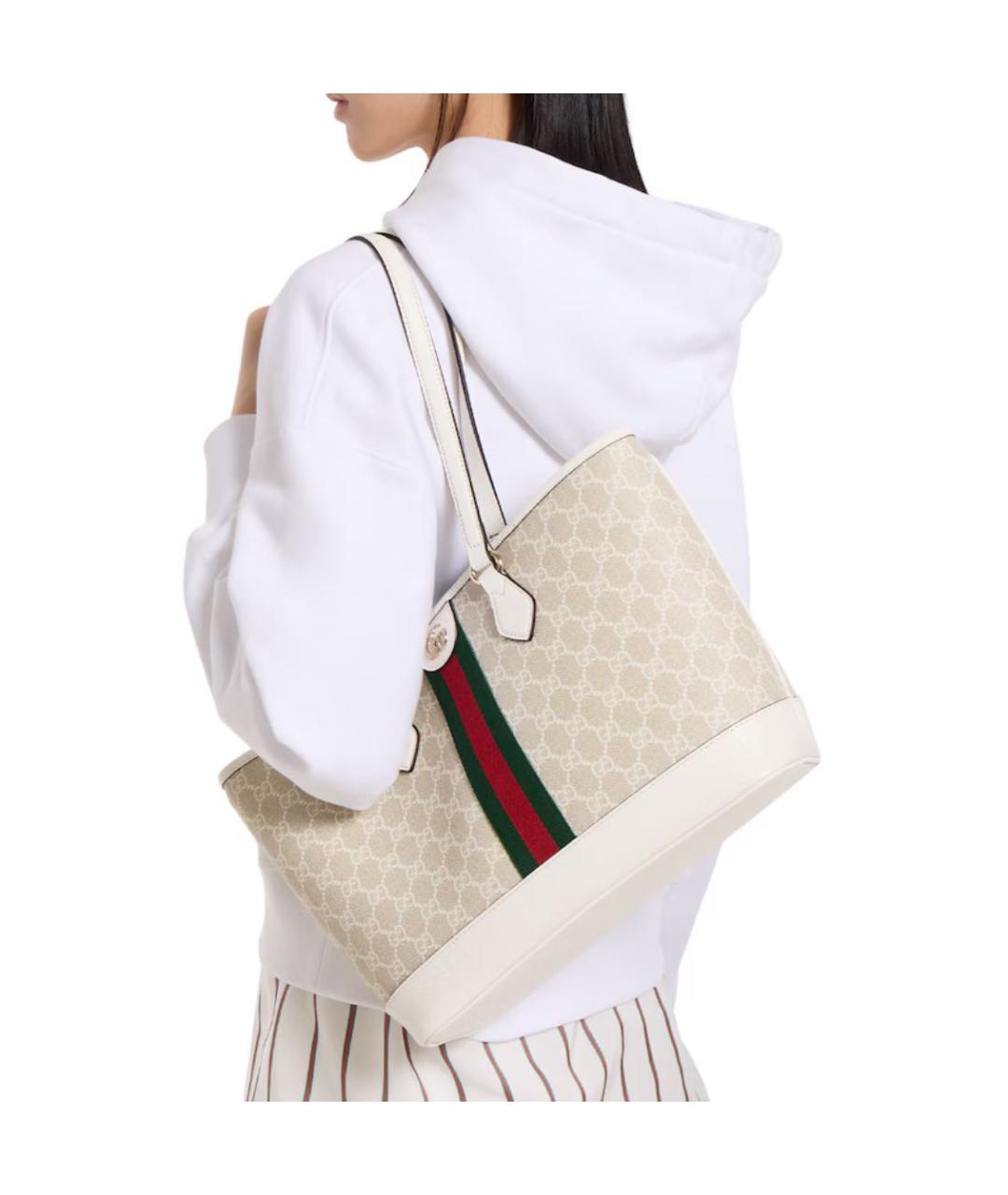 GUCCI Бежевая сумка с короткими ручками, фото 3