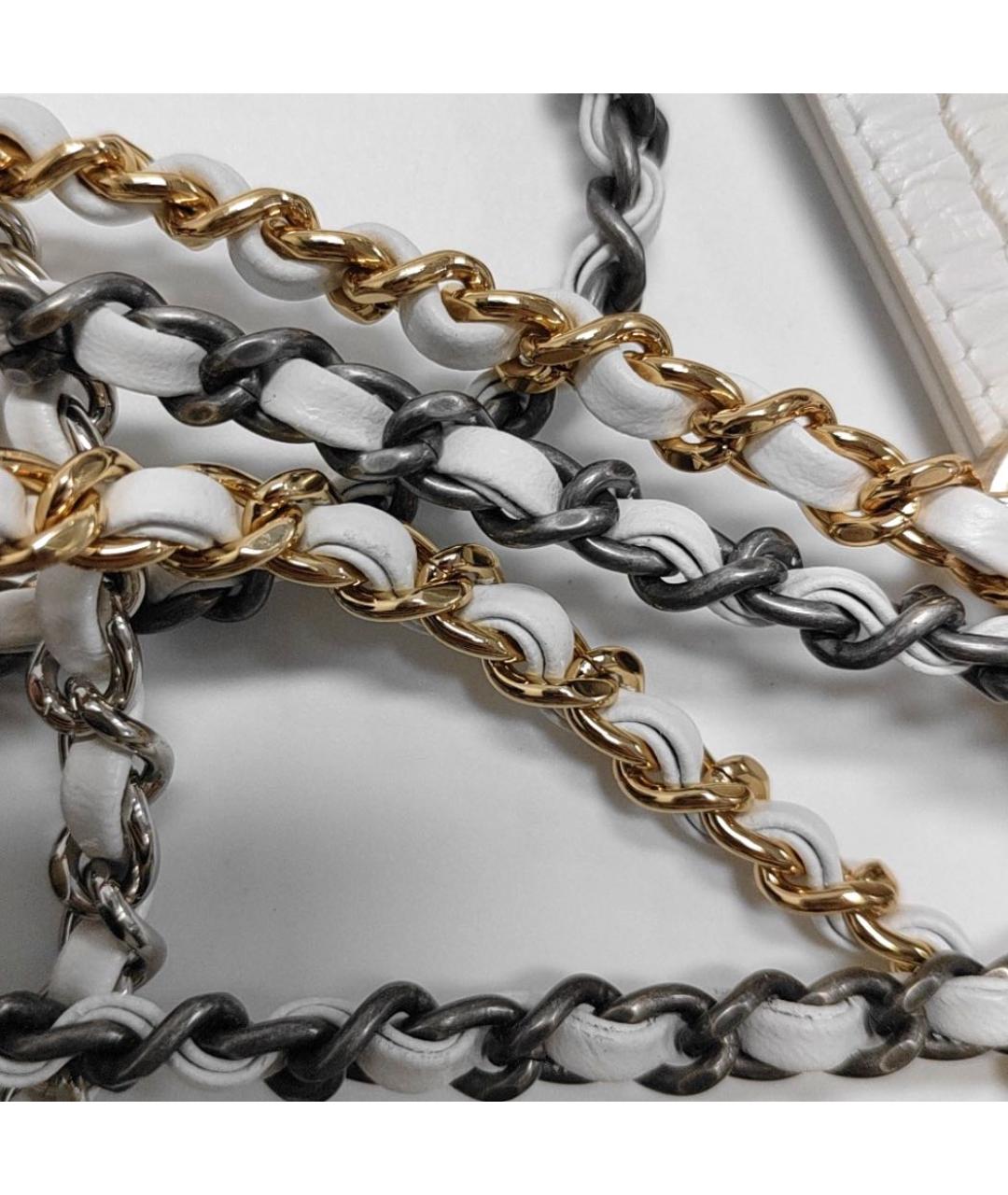 CHANEL Белая кожаная сумка через плечо, фото 6