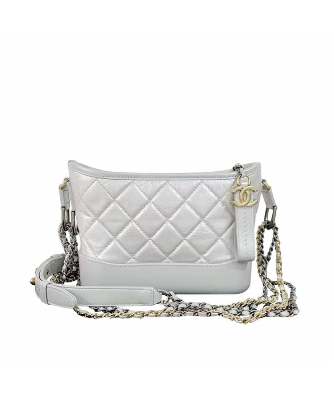 CHANEL Белая кожаная сумка через плечо, фото 9