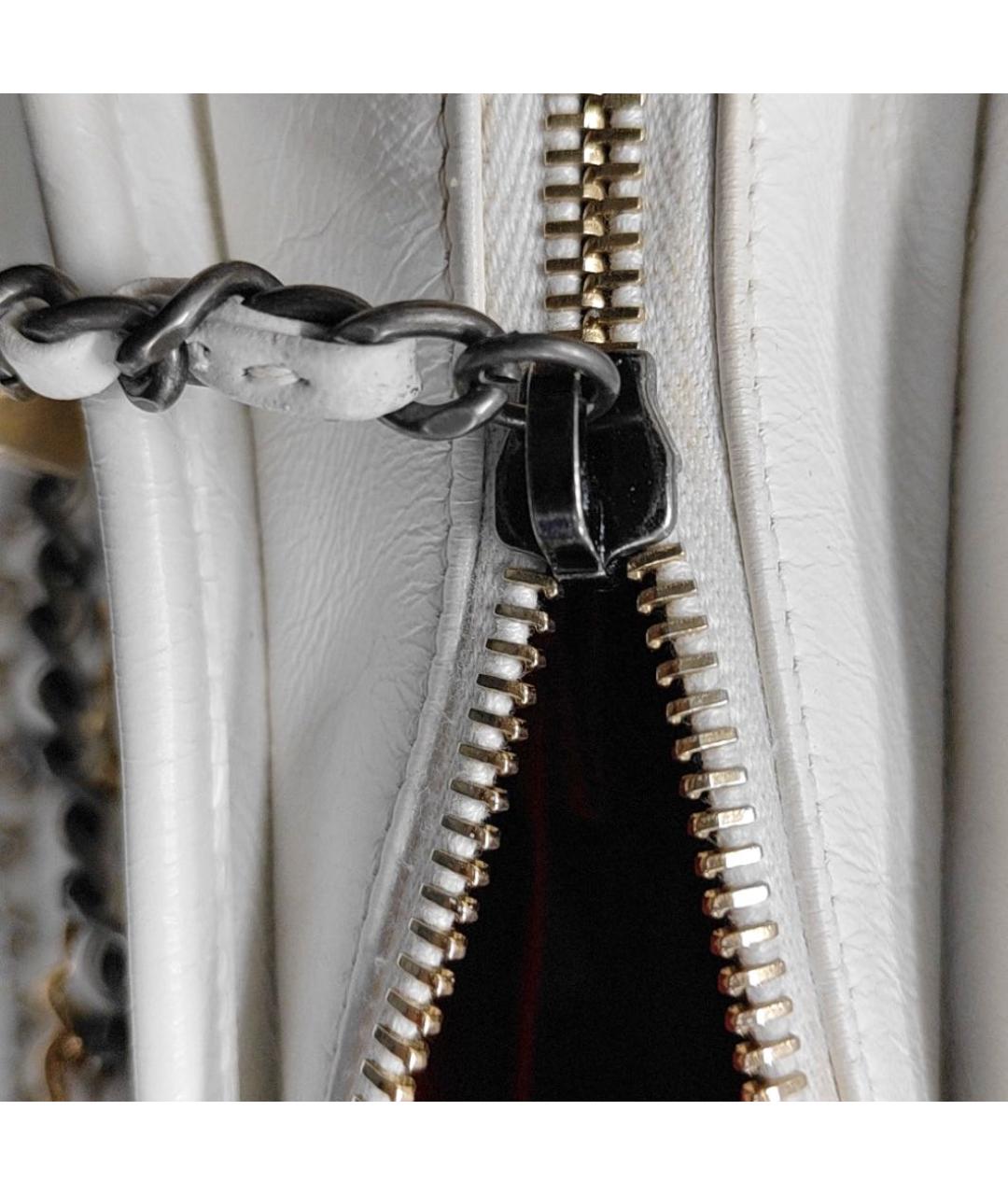 CHANEL Белая кожаная сумка через плечо, фото 4