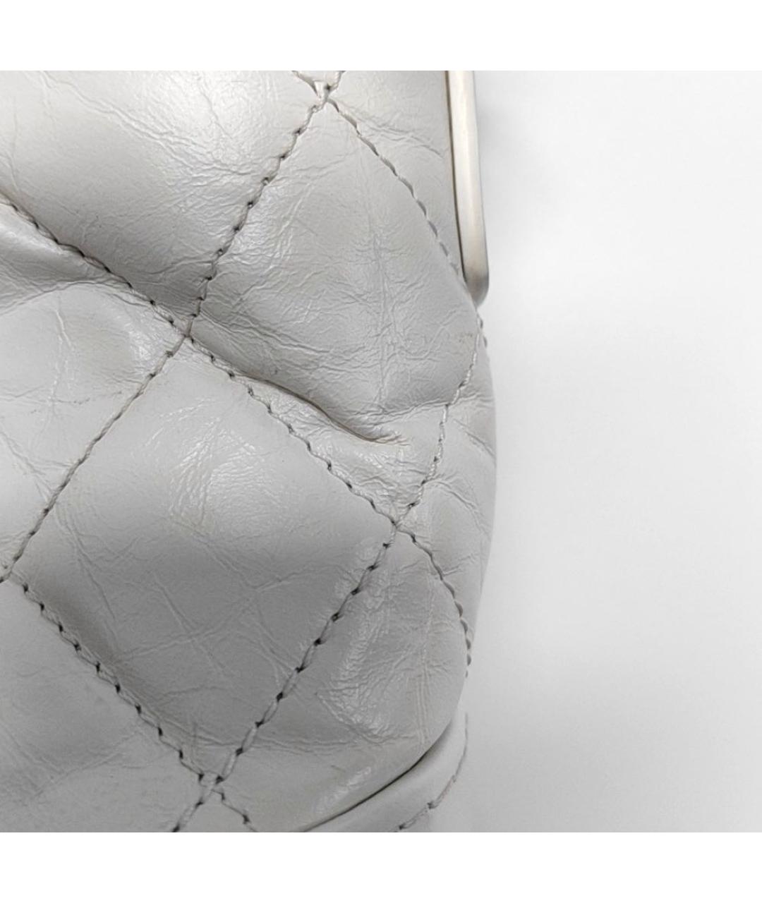 CHANEL Белая кожаная сумка через плечо, фото 8