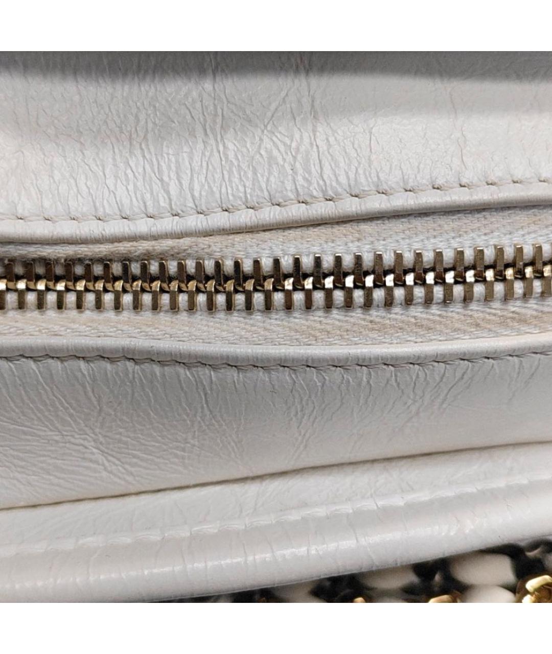 CHANEL Белая кожаная сумка через плечо, фото 5