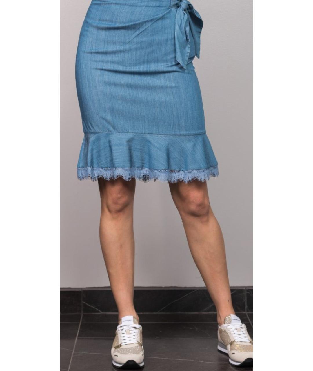 DIANE VON FURSTENBERG Голубая юбка миди, фото 5