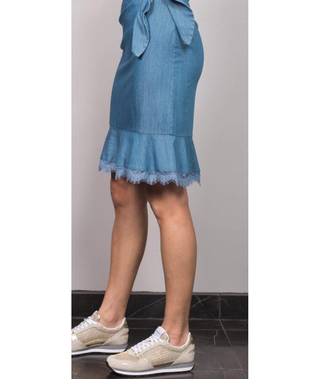 DIANE VON FURSTENBERG Голубая юбка миди, фото 3