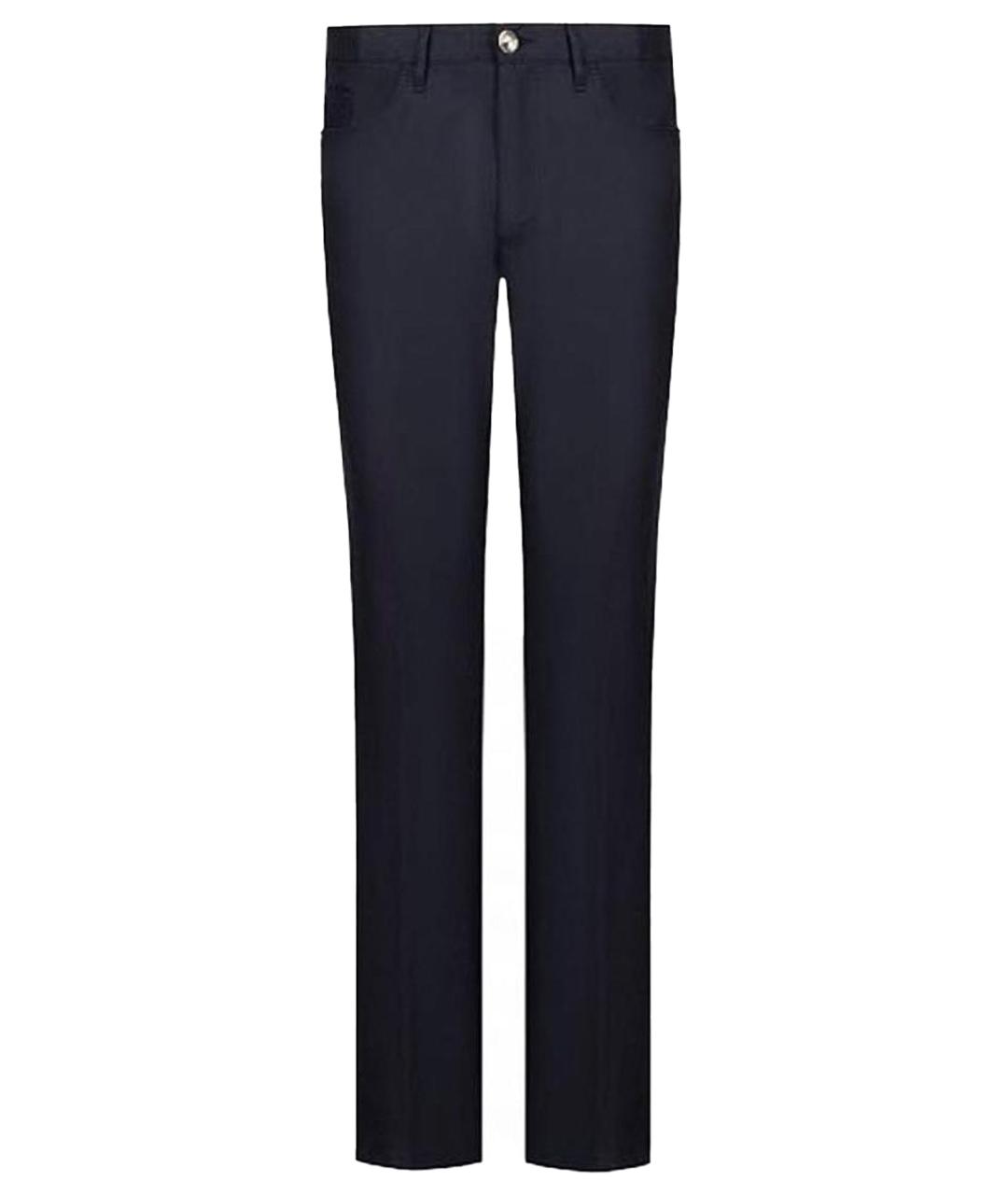 STEFANO RICCI Темно-синие шерстяные повседневные брюки, фото 1