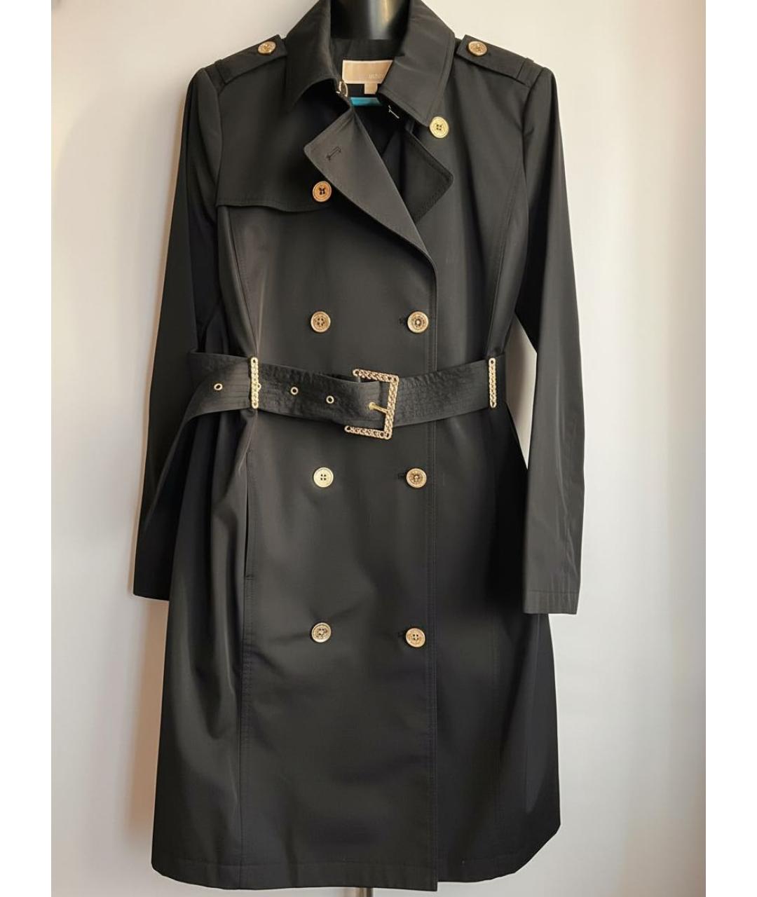 MICHAEL MICHAEL KORS Черный полиэстеровый тренч/плащ, фото 8