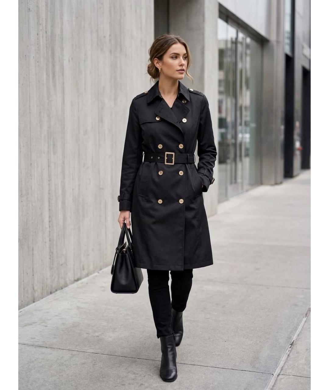 MICHAEL MICHAEL KORS Черный полиэстеровый тренч/плащ, фото 6