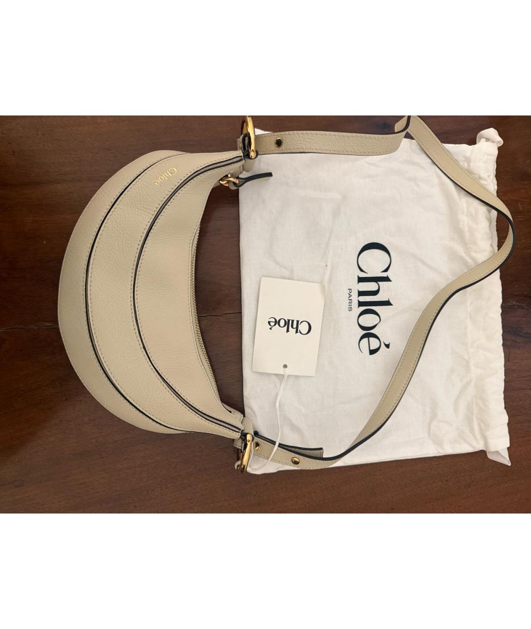 CHLOE Белая кожаная сумка с короткими ручками, фото 5