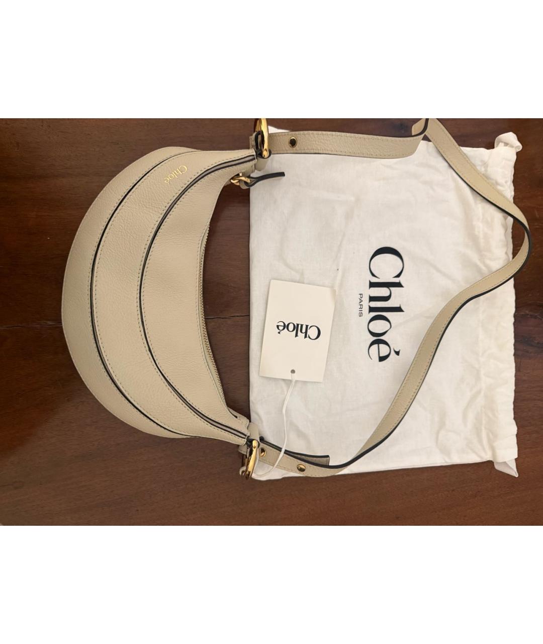 CHLOE Белая кожаная сумка с короткими ручками, фото 7