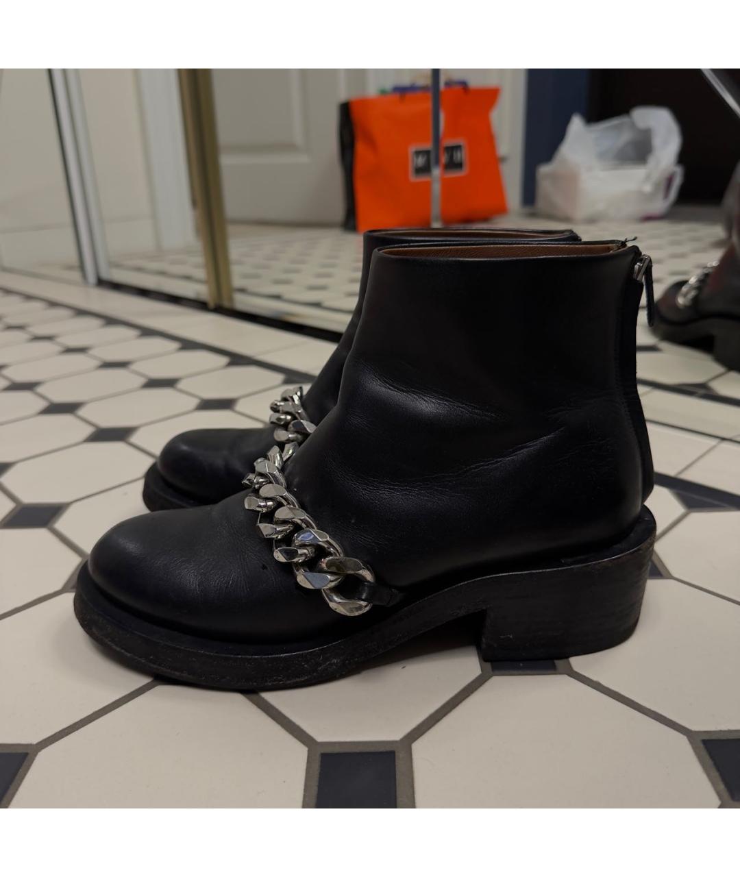 GIVENCHY Черные кожаные полусапоги, фото 6