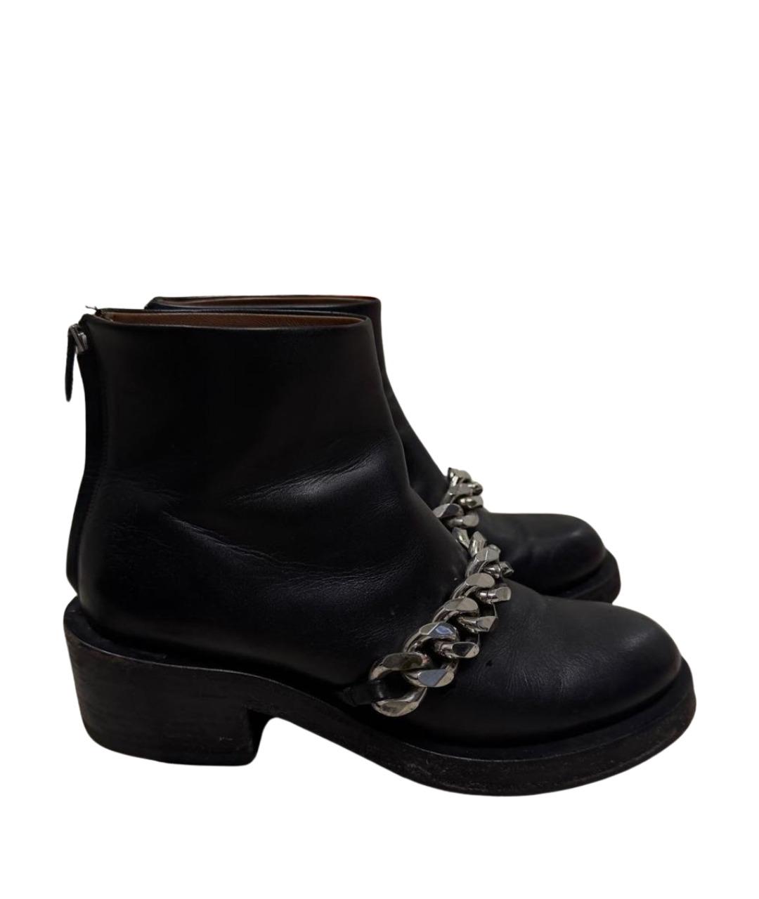 GIVENCHY Черные кожаные полусапоги, фото 1